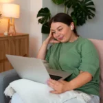 telehealth psychiatrist video call laptop patient at home good lighting